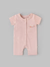 Popees Baby Girls Cotton Short Sleeve Romper| Peach| Tiny Baby, Newborn To 6 Months
