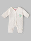 Popees Baby Girls Cotton Quilted Full Sleeve Sleepsuit |Soft Snap Button Nightwear (Tiny Baby, Newborn to 6 Months)