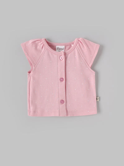 Popees Baby Girls Polka Dot Top & Shorts Set| Tiny Baby, New Born – 9 Months