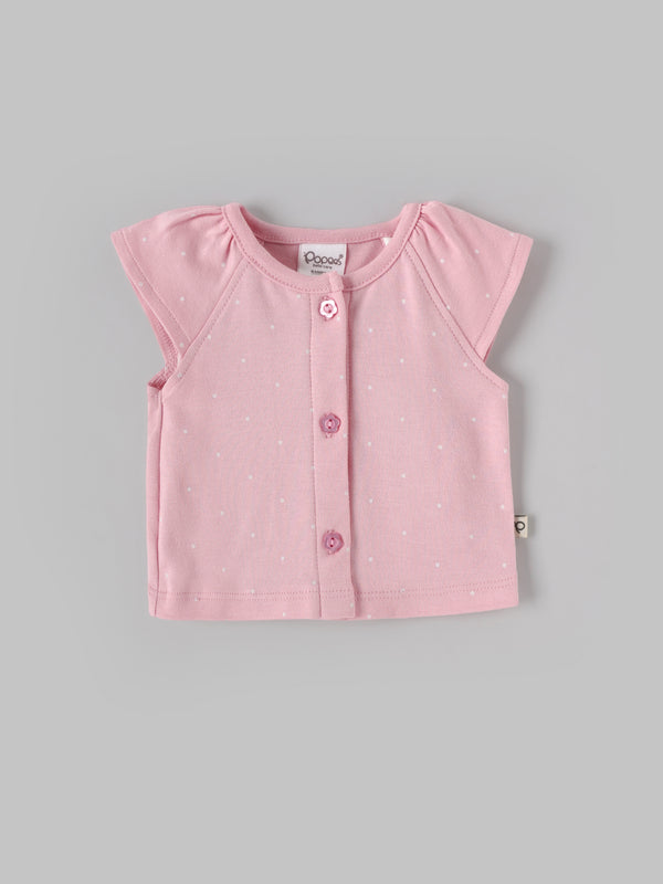 Popees Baby Girls Polka Dot Top & Shorts Set| Tiny Baby, New Born – 9 Months