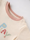 Popees Baby Girls Cream Cotton “Let’s Play” Graphic T-Shirt |Contrast Neck, Sizes NB–9M
