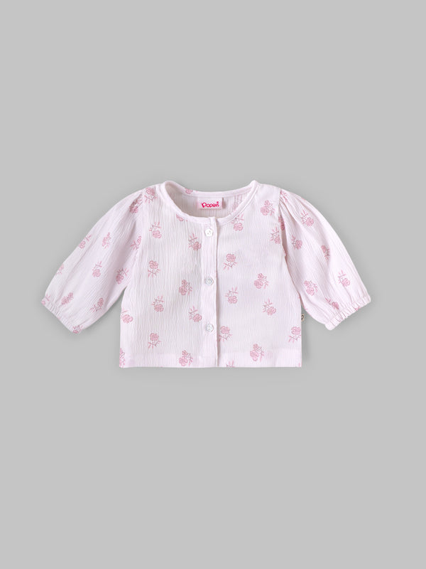 Popees Baby Girls Half Sleeves Cotton Top| White| Newborn To 9 Months