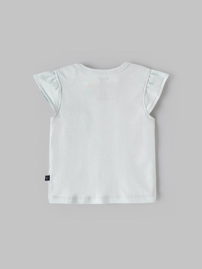 Popees Baby Girl Cotton T-Shirt with Heart Applique |Newborn to 9 M