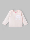 Popees Baby Girls Peach Cloud Appliqué Cotton Top| Newborn to 9 Months