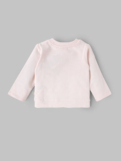 Popees Baby Girls Peach Cloud Appliqué Cotton Top| Newborn to 9 Months