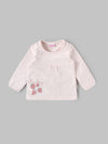 Popees Baby Girls Strawberry Print Full Sleeve Top| Pink| Newborn to 9 Months