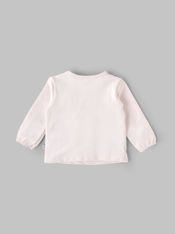 Popees Baby Girls Strawberry Print Full Sleeve Top| Pink| Newborn to 9 Months