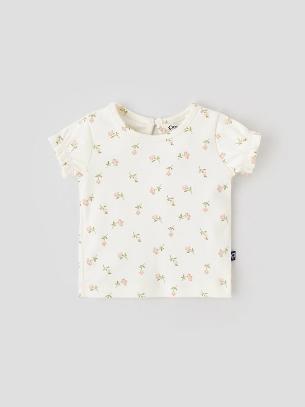 Popees Cotton Floral Print Top – Soft & Breathable, Half Sleeves (0–9 Months) for Baby Girls