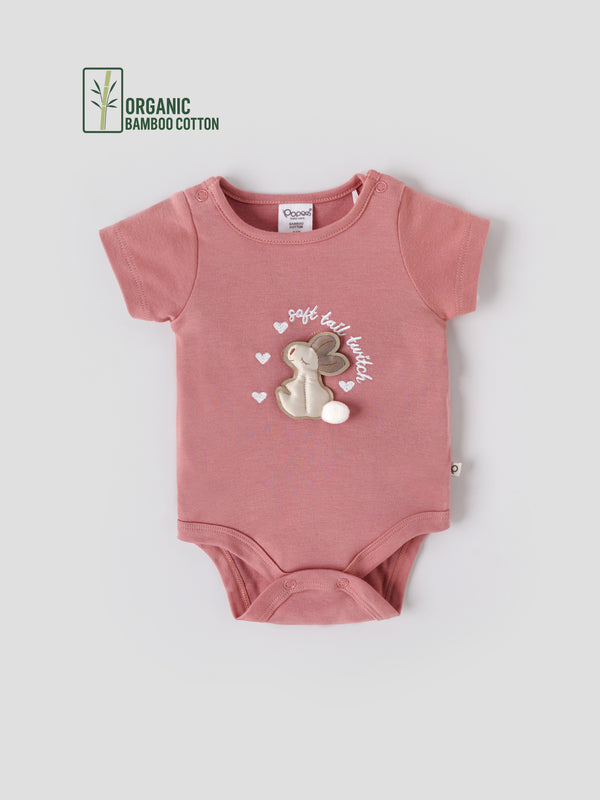 Popees Baby Unisex Organic Bamboo Cotton Bodysuit| Pink| Tiny Baby, Newborn To 6 Months