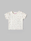 Popees Baby Unisex Cotton Dungaree Set with T-Shirt| Off White| Newborn To 9 Months
