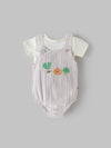 Popees Baby Unisex Striped Dungaree Romper with T-Shirt| Multicolor| Newborn to 12 Months