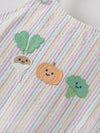 Popees Baby Unisex Striped Dungaree Romper with T-Shirt| Multicolor| Newborn to 12 Months