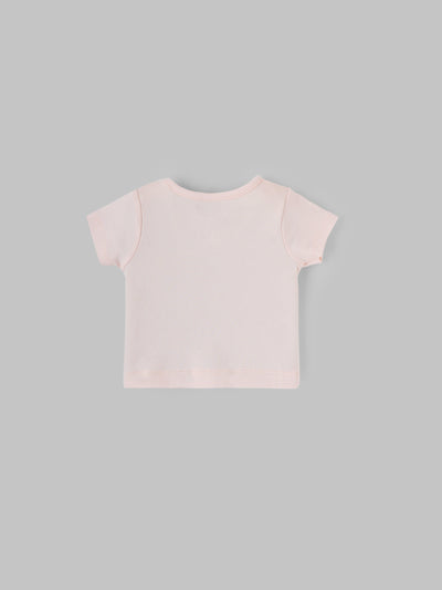 Popees Baby Unisex Cotton Knit Jhabla| Peach| Tiny Baby To 6 Months