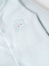 Popees Baby Unisex Cotton Footed Sleepsuit, Full Sleeve Light Blue Baby Grow with Snap Buttons |Tiny Baby, Newborn to 6 Months