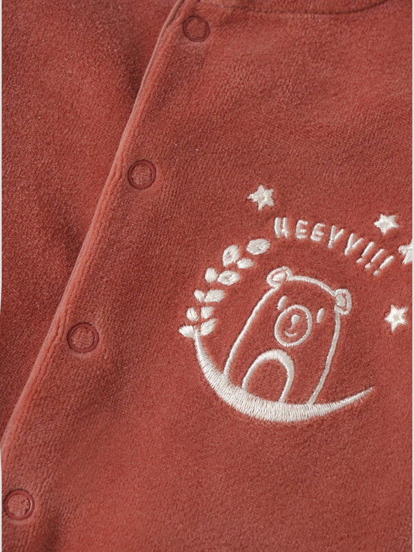 Popees Comfy & Stylish Chest Printed Sleepsuit (0-9 Months)for Newborn Babies