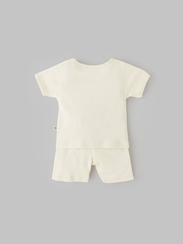 Popees Unisex Cotton Baby Coordinated Set with Adorable Teddy Bear Embroidery (0-9 Months)for Babies