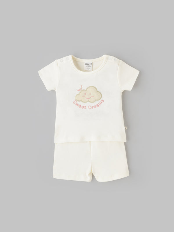 Popees Baby Co-Ord Set Half Sleeve Soft & Cozy Everyday Wear Top & Shorts(0–9 Months)for Babies