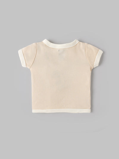 Popees Infant Unisex Cotton Wrap Top| Beige| Tiny Baby, Newborn -9 Months