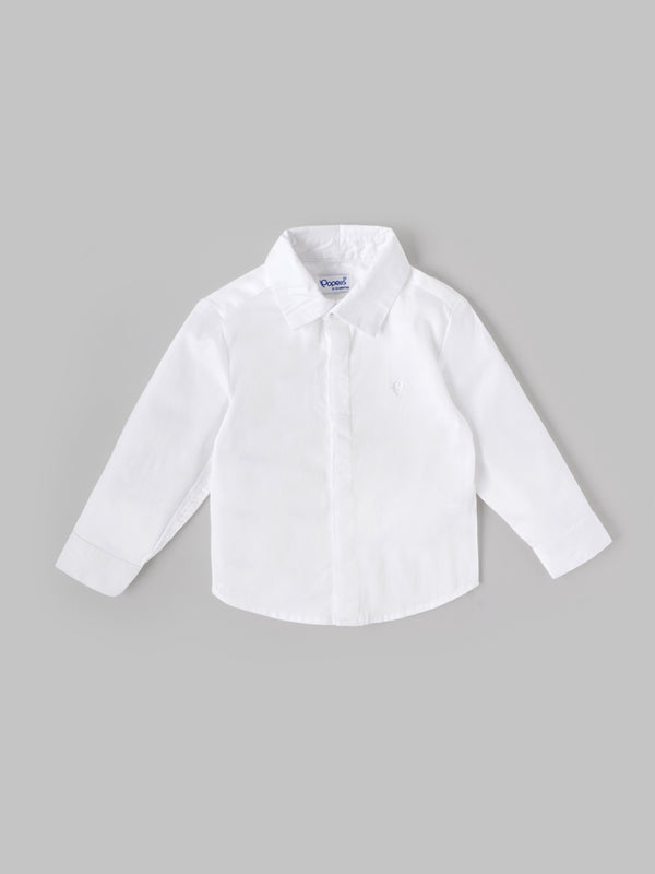 Popees Baby Boys White Full Sleeve Formal Shirt| 9 Months to 4 Years