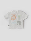Popees Baby Boys Light Grey Textured Cotton T-Shirt with Embroidered Back Print| 9 Months–4 Years