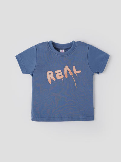Popees Boys Blue Cotton T-Shirt |Soft Breathable Casual Round Neck Top| 9 Months–4 Years
