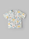 Popees Baby Boys Jungle Animal Print Short Sleeve Cotton Henley T-Shirt| Multi-Color| 9 Months to 4 Years
