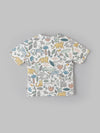 Popees Baby Boys Jungle Animal Print Short Sleeve Cotton Henley T-Shirt| Multi-Color| 9 Months to 4 Years