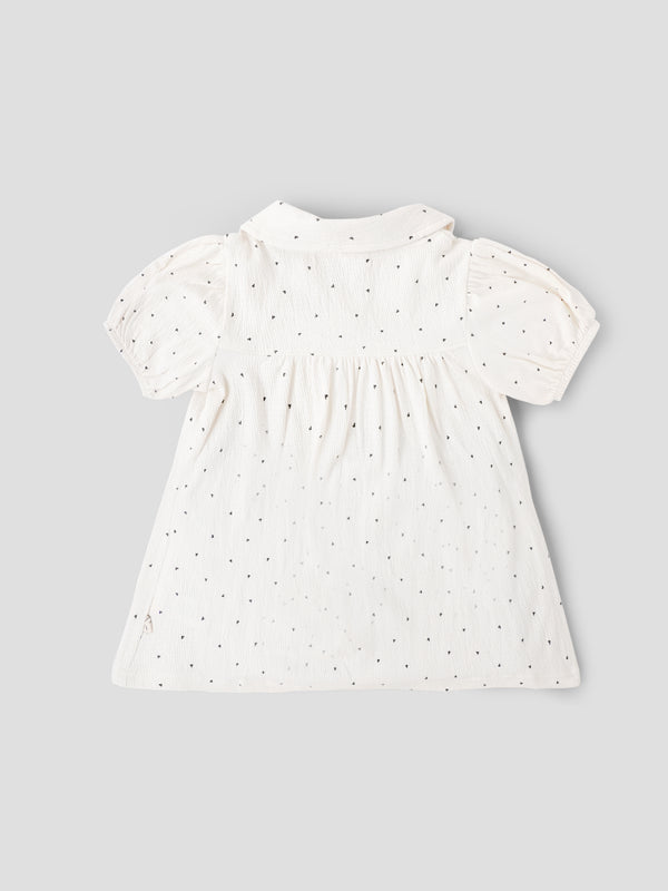 Popees Baby Girls Heart Print Cotton Dress| 9 Months to 4 Years