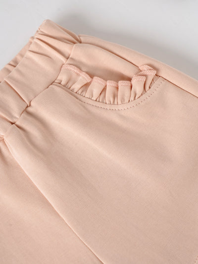 Popees Baby Girls Solid Cotton Shorts with Ruffle Pockets |9 Months to 4 Years