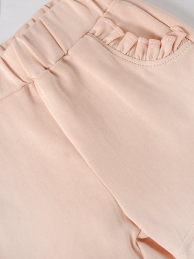 Popees Baby Girls Solid Cotton Shorts with Ruffle Pockets |9 Months to 4 Years