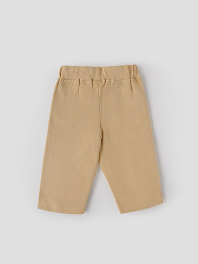 Popees Baby Girls Waffle Knit Pants with Elastic Waist |Soft Cotton Casual Wear |9 Months - 4 Years