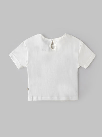 Popees Baby Girls Printed Cotton T-Shirt with Cute Graphic Design| Soft Breathable Casual Summer Top| 9 Months–4 Years