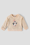 Popees Baby Girls Cotton Fleece Sweatshirt with Penguin Print| 9M–4Y