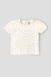 Popees Baby Girls Cotton Floral Printed Puff Sleeve Top| Soft Breathable Casual Wear (1–6 Years)