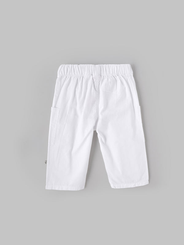 Popees Baby Unisex White Cotton Casual Pant| 9 Months to 4 Years