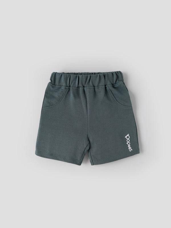 Popees Baby Boys Soft Cotton Knit Shorts Pack| Navy Blue & Olive Green| 3 to 36 Months