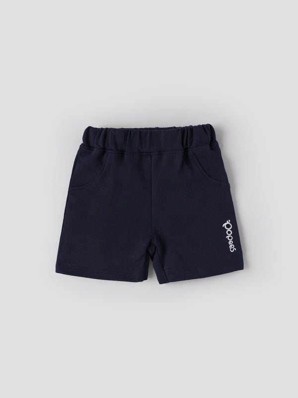 Popees Baby Boys Soft Cotton Knit Shorts Pack| Navy Blue & Olive Green| 3 to 36 Months