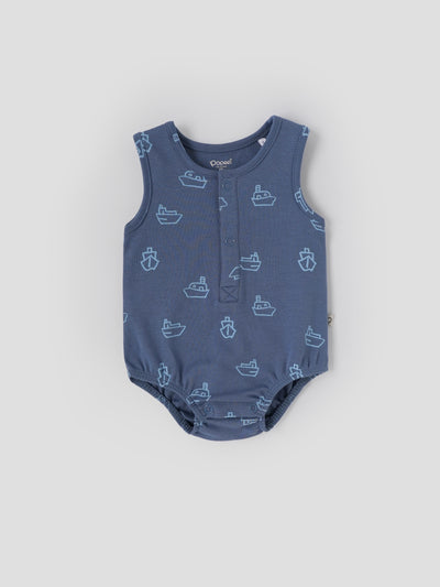 Popees Baby Boys Sleeveless Bodysuit Set Pack of 2| Tiny Baby, Newborn to 6 Months