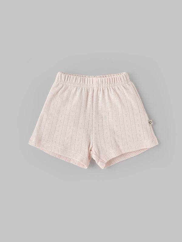 Popees Baby Girls Cotton Shorts Pack of 2 |Soft Solid & Floral Pull-On Shorts with Elastic Waist |Newborn–9 Months