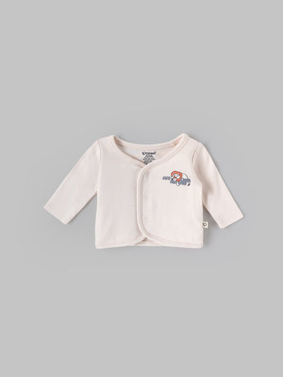 Popees Baby Unisex Cotton Front Open Jabla Set| Tiny Baby, Newborn To 6 Months