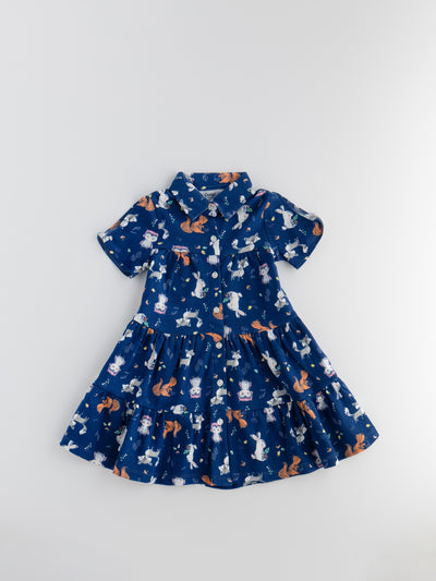 Fashionable All Over Printed Dress for Girls