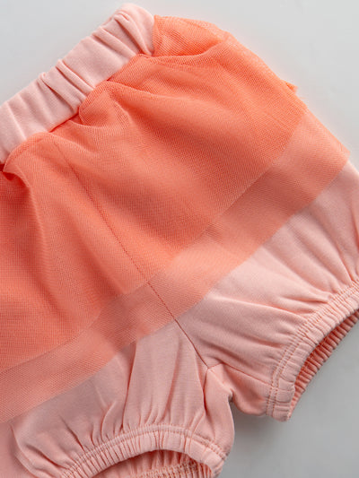 Trendy & Comfy Bodysuit And Meshed Bloomer Cord Set for Girls