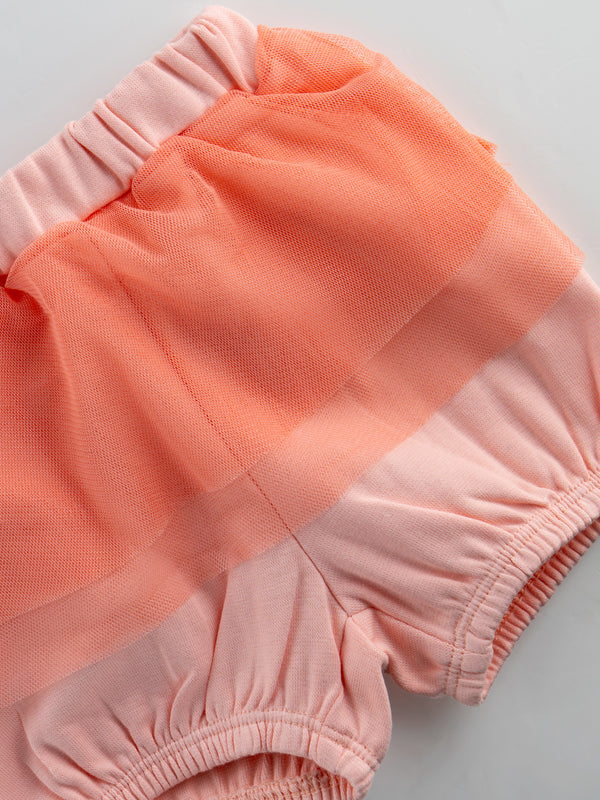 Trendy & Comfy Bodysuit And Meshed Bloomer Cord Set for Girls