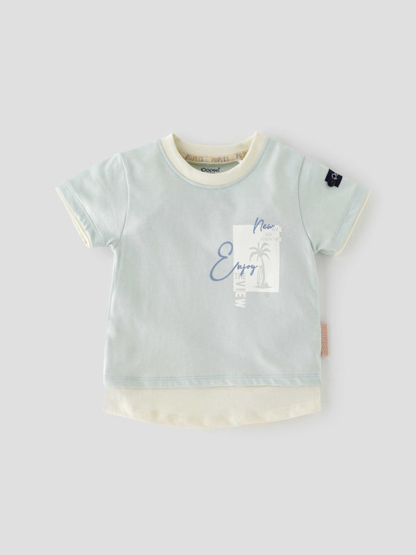 Popees Stylish Mock Layered Chest Printed T-Shirt (1-8 Years) for Boys