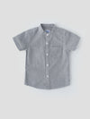 Classy & Striped Half Sleeved Mandarine Collar Shirt for Boys