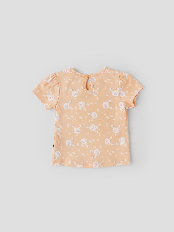 Popees Printed Short Sleeve (0–9 Months) Top for Baby Girls
