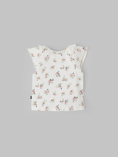 Popees Printed Half Sleeve Front Open Top (0-9 Months) for Baby Girls
