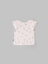 Popees Heart-Printed Half Sleeve Front Open Top for Baby Girls (0–9 Months)