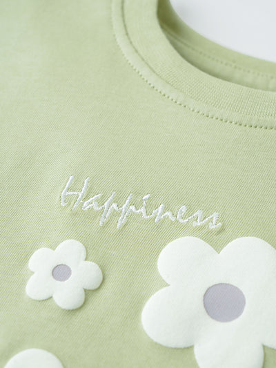 Popees Comfy & Stylish Chest Printed T-shirt (1-6 Years) for Girls
