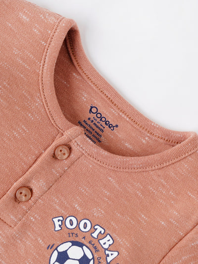 Popees Half Sleeve T-shirt with Football Print (0-9 Months) for Boys